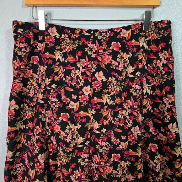 Vintage Womens 12 Floral A-Line Ruffle Midi Skirt Cottagecore 90's - Picture 2 of 8